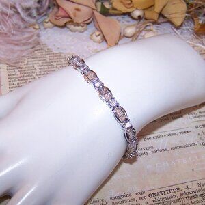 Sterling Silver Cubic Zirconia CZ Crystal Tennis Bracelet - 7" Wearable